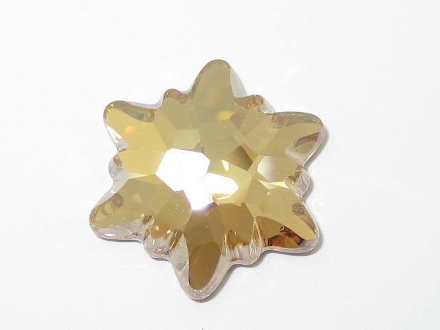 4 pcs. 14mm EDELWEISS GOLDEN SHADOW FLATBACK European Rhinestones